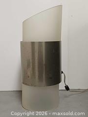 MaxSold Auction: Vintage Modernist Steel & Glass Cylinder Portable Lamp - Toronto (Ontario, Canada) PARTNER MANAGED Reseller Online Auction - Queen Street West.