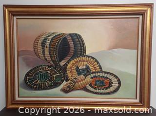 MaxSold Auction: Vintage Oil Painting Hopi Wicker Basketry - Toronto (Ontario, Canada) PARTNER MANAGED Reseller Online Auction - Queen Street West.