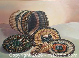 MaxSold Auction: Vintage Oil Painting Hopi Wicker Basketry - Toronto (Ontario, Canada) PARTNER MANAGED Reseller Online Auction - Queen Street West.