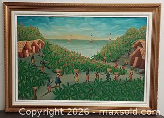 MaxSold Auction: Vintage Original Oil Painting Harvest Scence by Artist Laurent Signed & Dated - Toronto (Ontario, Canada) PARTNER MANAGED Reseller Online Auction - Queen Street West.