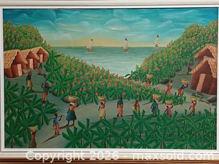 MaxSold Auction: Vintage Original Oil Painting Harvest Scence by Artist Laurent Signed & Dated - Toronto (Ontario, Canada) PARTNER MANAGED Reseller Online Auction - Queen Street West.