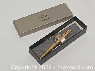 MaxSold Auction: Vintage Parker 75 Perie Gold Plated Fountain Pen 14K Nib - Toronto (Ontario, Canada) PARTNER MANAGED Reseller Online Auction - Queen Street West.