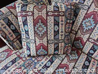 MaxSold Auction: 3-Seater Simmons Hide-A-Bed Southwestern Jacquard Sofa Bed with Throw Pillows - Kingston (Ontario, Canada) PARTNER MANAGED Moving Online Auction - Fernmoor Drive