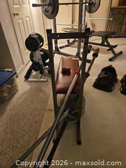 MaxSold Auction: Adjustable Weight Bench with Assorted Bars and York Plates - Kingston (Ontario, Canada) PARTNER MANAGED Moving Online Auction - Fernmoor Drive