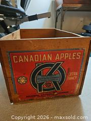 MaxSold Auction: Canadian Apples Wooden Produce Crate with Original Label - Kingston (Ontario, Canada) PARTNER MANAGED Moving Online Auction - Fernmoor Drive