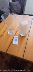MaxSold Auction: Clear Glass Hurricane Candle Holders with Pillar Candle, Set of 2 - Kingston (Ontario, Canada) PARTNER MANAGED Moving Online Auction - Fernmoor Drive