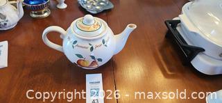 MaxSold Auction: Home Capilano Ceramic Teapot with Fruit (Apple/Pear) Design - Kingston (Ontario, Canada) PARTNER MANAGED Moving Online Auction - Fernmoor Drive