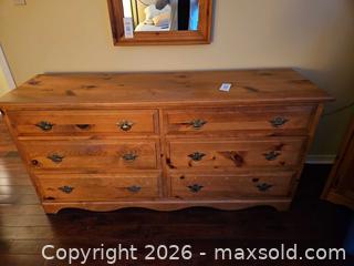 MaxSold Auction: House of Brougham Solid Wood Rustic 6-Drawer Dresser with Antique Brass Pulls - Kingston (Ontario, Canada) PARTNER MANAGED Moving Online Auction - Fernmoor Drive