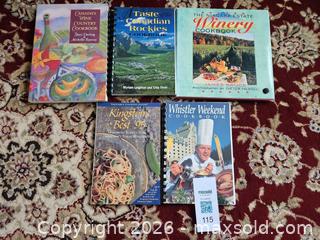 MaxSold Auction: Lot of 5 Canadian & Winery Cookbooks (Various Bindings) - Kingston (Ontario, Canada) PARTNER MANAGED Moving Online Auction - Fernmoor Drive
