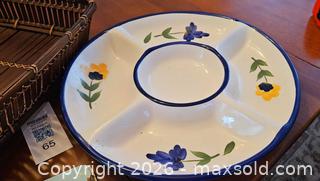 MaxSold Auction: Mixed Home Decor Serving Set — Ceramic Tray, Wood Charger, Wicker Tray - Kingston (Ontario, Canada) PARTNER MANAGED Moving Online Auction - Fernmoor Drive