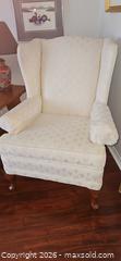 MaxSold Auction: Pair of Traditional Cream/Ivory Wingback Chairs with Wood Legs - Kingston (Ontario, Canada) PARTNER MANAGED Moving Online Auction - Fernmoor Drive