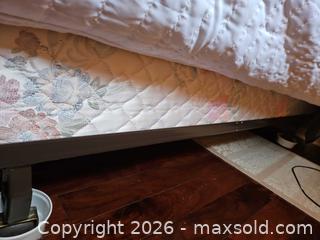 MaxSold Auction: Queen Bed, Box Spring, Mattress, Embroidered Floral Comforter Set, Duvet & Throw - Kingston (Ontario, Canada) PARTNER MANAGED Moving Online Auction - Fernmoor Drive