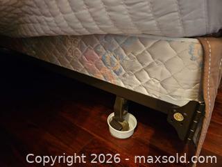 MaxSold Auction: Queen Bed, Box Spring, Mattress, Embroidered Floral Comforter Set, Duvet & Throw - Kingston (Ontario, Canada) PARTNER MANAGED Moving Online Auction - Fernmoor Drive