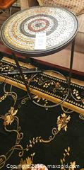 MaxSold Auction: Round Mosaic Glass Tile Side Table, Black Metal Frame - Kingston (Ontario, Canada) PARTNER MANAGED Moving Online Auction - Fernmoor Drive