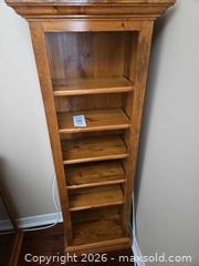 MaxSold Auction: Rustic Solid Pine Bookshelf - Honey Finish, 6 Shelves - Kingston (Ontario, Canada) PARTNER MANAGED Moving Online Auction - Fernmoor Drive