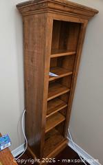 MaxSold Auction: Rustic Solid Pine Bookshelf - Honey Finish, 6 Shelves - Kingston (Ontario, Canada) PARTNER MANAGED Moving Online Auction - Fernmoor Drive