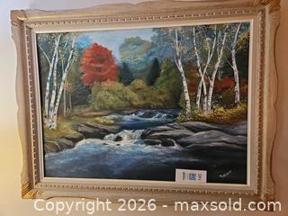 MaxSold Auction: Signed M. Alexanders Landscape Oil Painting in Ornate Frame - Kingston (Ontario, Canada) PARTNER MANAGED Moving Online Auction - Fernmoor Drive