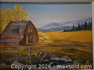 MaxSold Auction: Signed M. Alexanders Oil Landscape on Canvas Board 18 x 24 - Kingston (Ontario, Canada) PARTNER MANAGED Moving Online Auction - Fernmoor Drive