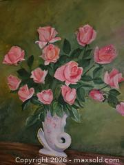 MaxSold Auction: Signed Oil on Canvas Painting of Roses, Approx. 24 x 28 in - Kingston (Ontario, Canada) PARTNER MANAGED Moving Online Auction - Fernmoor Drive