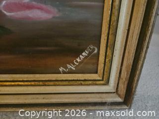 MaxSold Auction: Signed Oil on Canvas Painting of Roses, Approx. 24 x 28 in - Kingston (Ontario, Canada) PARTNER MANAGED Moving Online Auction - Fernmoor Drive