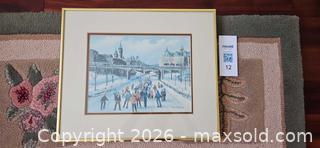 MaxSold Auction: Signed Skating Figures on the Rideau Canal Framed Print in Gold-Tone Metal Frame - Kingston (Ontario, Canada) PARTNER MANAGED Moving Online Auction - Fernmoor Drive