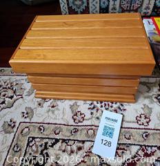 MaxSold Auction: Small Solid Wood Honey Oak Jewelry Box with Cedar Lining - Kingston (Ontario, Canada) PARTNER MANAGED Moving Online Auction - Fernmoor Drive