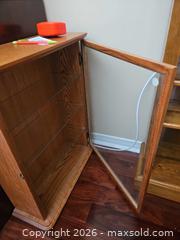 MaxSold Auction: Traditional Medium Oak CD or Display Cabinet with Glass Door - Kingston (Ontario, Canada) PARTNER MANAGED Moving Online Auction - Fernmoor Drive