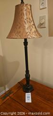 MaxSold Auction: Traditional Table Lamp with Fabric Shade, Antique Bronze Base - Kingston (Ontario, Canada) PARTNER MANAGED Moving Online Auction - Fernmoor Drive