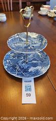 MaxSold Auction: Two-Tier Blue & White Transferware Porcelain Cake Stand - Kingston (Ontario, Canada) PARTNER MANAGED Moving Online Auction - Fernmoor Drive