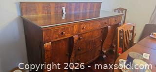 MaxSold Auction: Vintage Solid Wood Sideboard Buffet with Glass Top - Kingston (Ontario, Canada) PARTNER MANAGED Moving Online Auction - Fernmoor Drive