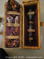 MaxSold Auction: Wicker Wine Carrier with Leather Trim, Holds 2 Glasses/Bottle - Kingston (Ontario, Canada) PARTNER MANAGED Moving Online Auction - Fernmoor Drive