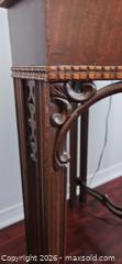 MaxSold Auction: Wooden Traditional Brown End Table with Beaded Carved Trim - Kingston (Ontario, Canada) PARTNER MANAGED Moving Online Auction - Fernmoor Drive