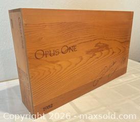 MaxSold Auction: Early Opus One Premium Wine All Wooden Shipping Crate Robert Mondavi Baron Philippe de Rothschild 1982 - San Jose (California, USA) SELLER MANAGED Downsizing Online Auction - Elm Street (CONDO)