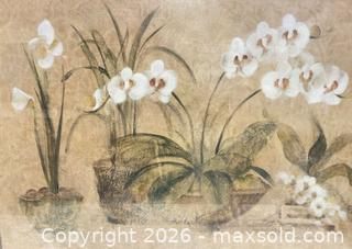 MaxSold Auction: “Four Potted Orchids” A Framed and Signed Print by Cheri Blum - San Jose (California, USA) SELLER MANAGED Downsizing Online Auction - Elm Street (CONDO)