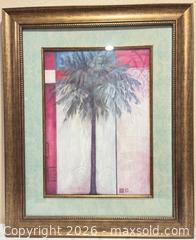 MaxSold Auction: Framed & Matted Art Print of Stylized Palm Tree Reminiscent of Julia Hawkins - San Jose (California, USA) SELLER MANAGED Downsizing Online Auction - Elm Street (CONDO)