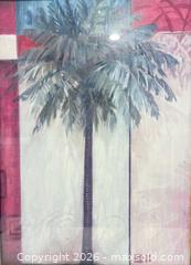 MaxSold Auction: Framed & Matted Art Print of Stylized Palm Tree Reminiscent of Julia Hawkins - San Jose (California, USA) SELLER MANAGED Downsizing Online Auction - Elm Street (CONDO)