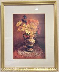 MaxSold Auction: Framed & Signed Print of a Still Life, "Bella, Bella" by American Artist, Lyndall Bass  - San Jose (California, USA) SELLER MANAGED Downsizing Online Auction - Elm Street (CONDO)