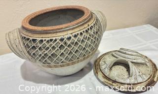 MaxSold Auction: Large Handled and Lidded MCM Stonewear Pot - San Jose (California, USA) SELLER MANAGED Downsizing Online Auction - Elm Street (CONDO)