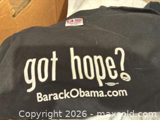 MaxSold Auction: Large Lot of Brand New Political T-Shirts: Left-Wing, Liberal, Democrat, Obama, Kerry/Edwards - San Jose (California, USA) SELLER MANAGED Downsizing Online Auction - Elm Street (CONDO)