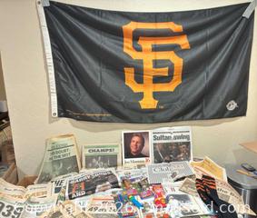 MaxSold Auction: Large Lot San Francisco Sports Collectibles: Giants, 49ers, Montana, Young, Walsh, Barry Bonds, Rickey - San Jose (California, USA) SELLER MANAGED Downsizing Online Auction - Elm Street (CONDO)