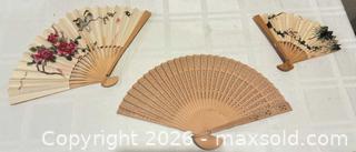 MaxSold Auction: Lot of 3 Vintage Chinese Fans - San Jose (California, USA) SELLER MANAGED Downsizing Online Auction - Elm Street (CONDO)