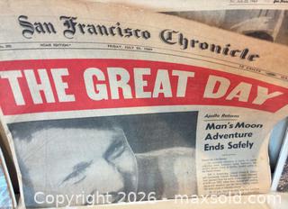 MaxSold Auction: Lot of Vintage  & Original Magazines and Newspapers on the Moon Landing and Space Travel and a Couple on the Loma Prieta Earthquake - San Jose (California, USA) SELLER MANAGED Downsizing Online Auction - Elm Street (CONDO)