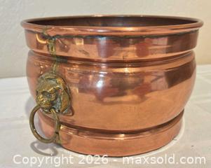 MaxSold Auction: MCM Copper and Brass Planter Pot with Nicely Aged Patina - San Jose (California, USA) SELLER MANAGED Downsizing Online Auction - Elm Street (CONDO)