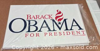 MaxSold Auction: Original Package of 25 Never Been Used Barack Obama for President Campaign Posters Lawn Signs from 2008 - San Jose (California, USA) SELLER MANAGED Downsizing Online Auction - Elm Street (CONDO)