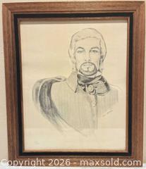MaxSold Auction: Signed & Numbered Print of a Pencil Portrait by Famed Bay Area Artist, Juan S.E. Archuleta, 1970's - San Jose (California, USA) SELLER MANAGED Downsizing Online Auction - Elm Street (CONDO)