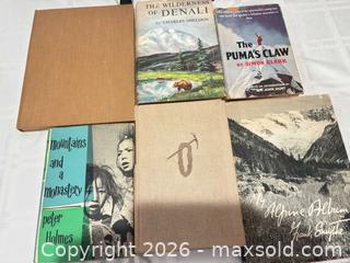 MaxSold Auction: Six Vintage Books on Mountaineering, Mountain Climbing, Trekking, and Nature - San Jose (California, USA) SELLER MANAGED Downsizing Online Auction - Elm Street (CONDO)