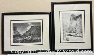 MaxSold Auction: Two Vintage Framed & Matted Photographs of Yosemite: Half Dome and El Capitan - San Jose (California, USA) SELLER MANAGED Downsizing Online Auction - Elm Street (CONDO)