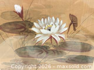 MaxSold Auction: Vintage Framed Japanese Silk Watercolor--Imported from Asia - San Jose (California, USA) SELLER MANAGED Downsizing Online Auction - Elm Street (CONDO)