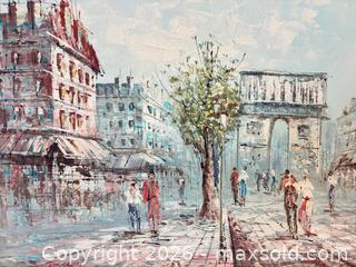 MaxSold Auction: Vintage & Original, Framed, Oil Painting on Canvas of Paris Street Scene, Signed "Duchamp" - San Jose (California, USA) SELLER MANAGED Downsizing Online Auction - Elm Street (CONDO)