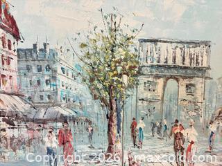 MaxSold Auction: Vintage & Original, Framed, Oil Painting on Canvas of Paris Street Scene, Signed "Duchamp" - San Jose (California, USA) SELLER MANAGED Downsizing Online Auction - Elm Street (CONDO)